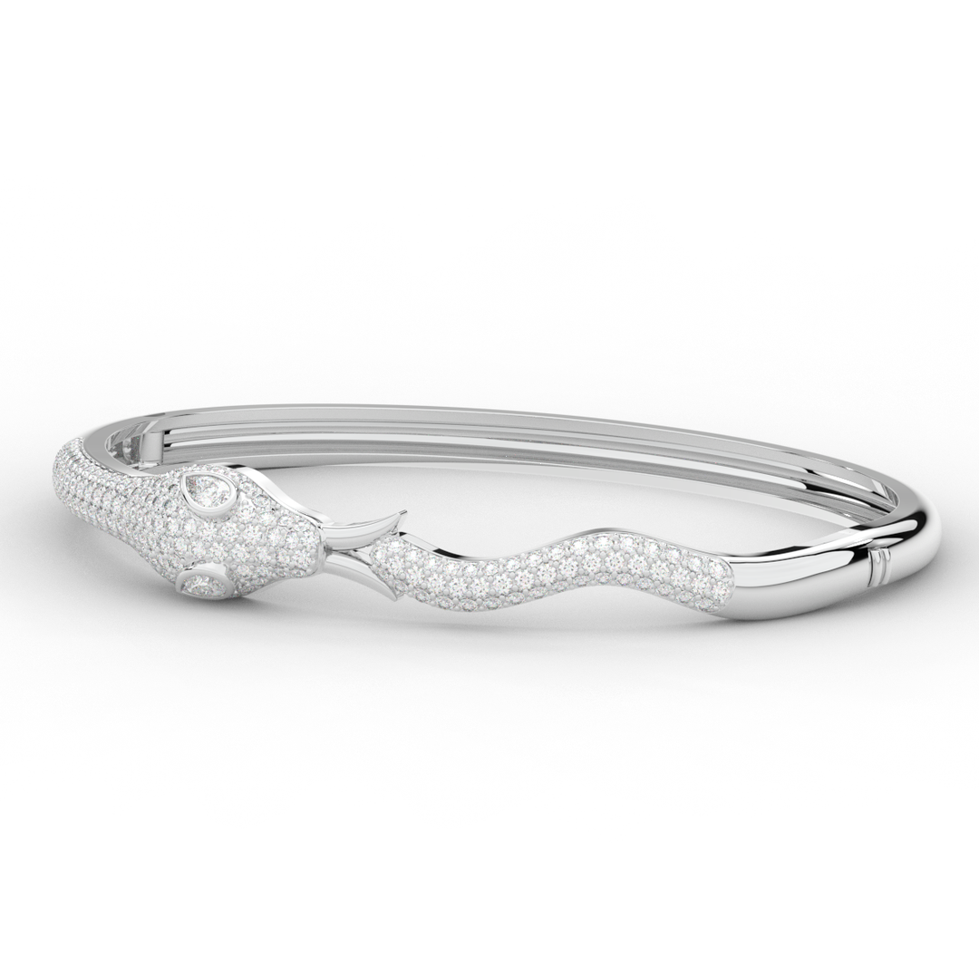 2.00CT.TW ROUND AND PEAR LAB DIAMOND SNAKE BANGLE