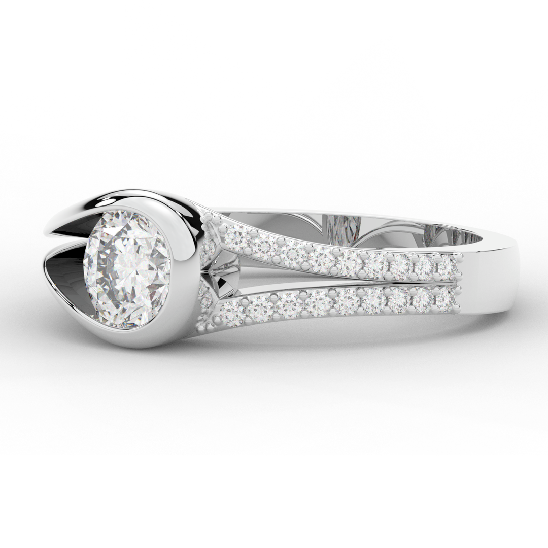 1.10CT.TW ROUND LAB DIAMOND SOLITAIRE ENGAGEMENT RING