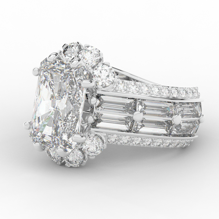 8.25CT.TW RADIANT LAB DIAMOND HALO ENGAGEMENT RING