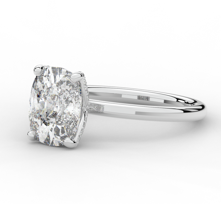 3.10CT.TW CUSHION LAB DIAMOND ENGAGEMENT RING