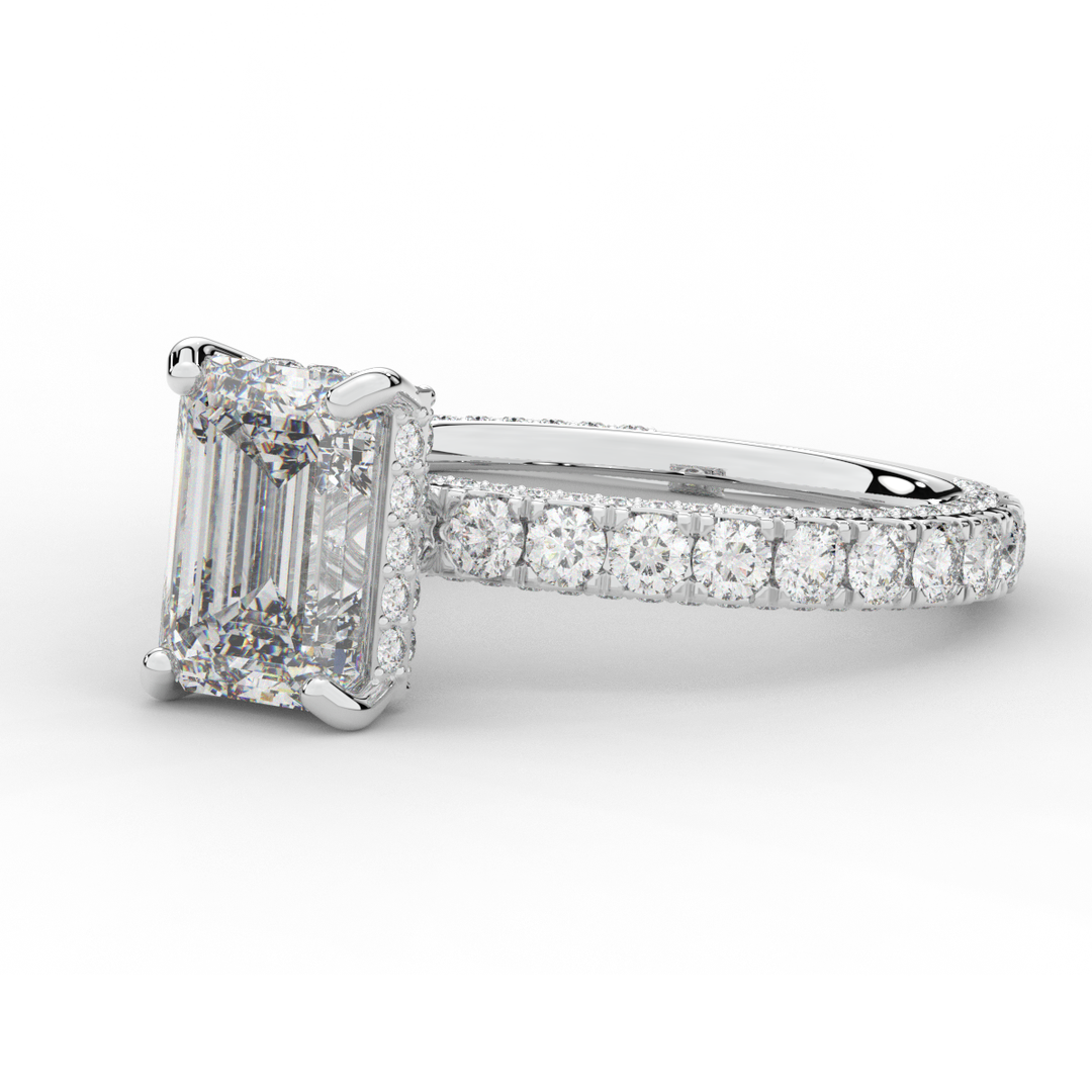 3.00CT.TW EMERALD CUT LAB DIAMOND ENGAGEMENT RING