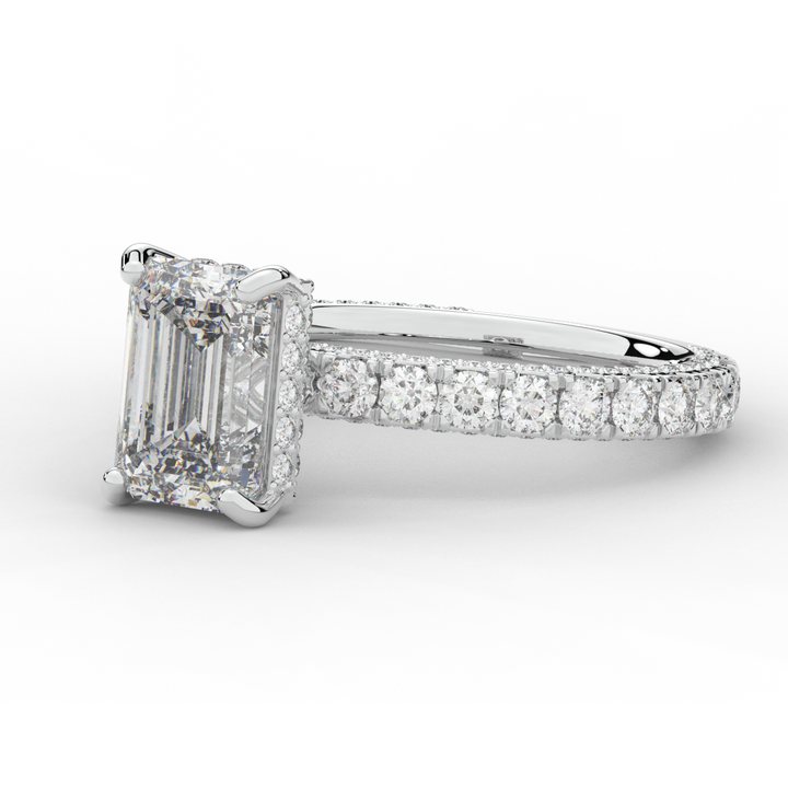 3.00CT.TW EMERALD CUT LAB DIAMOND ENGAGEMENT RING