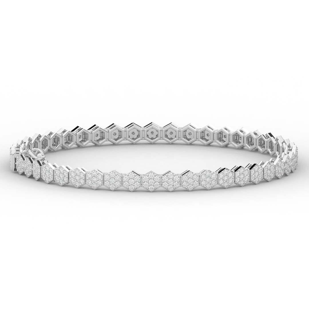 2.50CT.TW ROUND LAB DIAMOND CLUSTER TENNIS BRACELET - Nazarelle