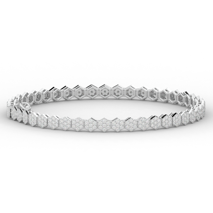 2.50CT.TW ROUND LAB DIAMOND CLUSTER TENNIS BRACELET - Nazarelle