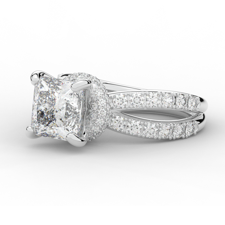 5.25CT.TW PRINCESS LAB DIAMOND ENGAGEMENT RING