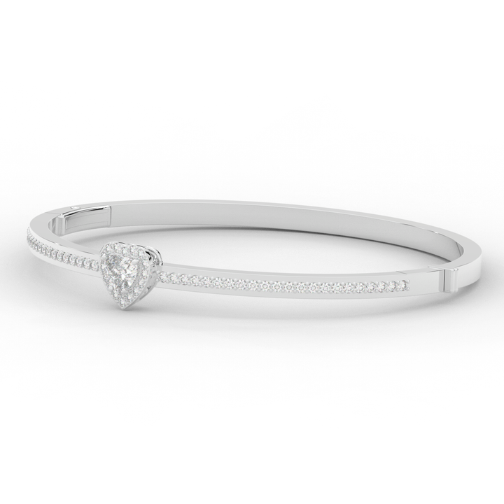 1.65CT.TW HEART AND ROUND LAB DIAMOND  BANGLE