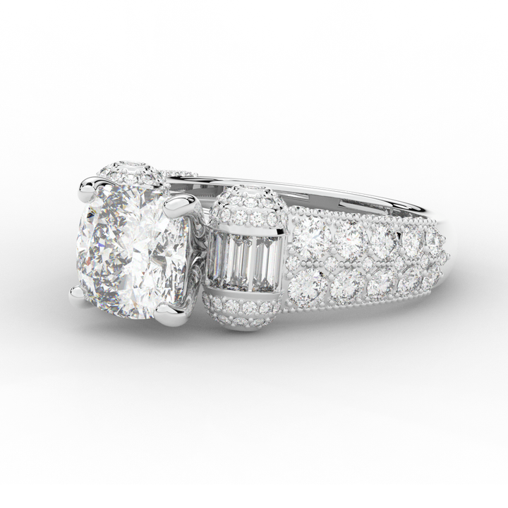 4.75CT.TW CUSHION LAB DIAMOND ENGAGEMENT RING