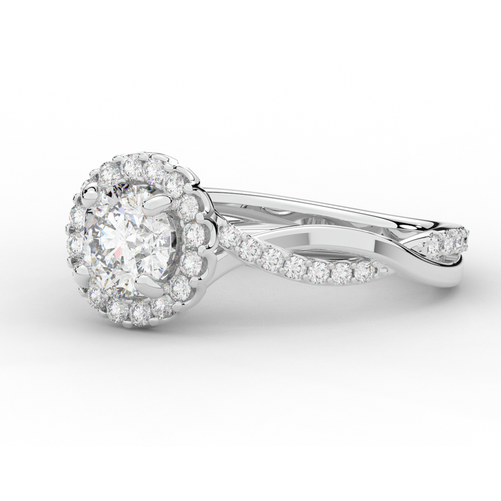 1.30CT.TW ROUND LAB DIAMOND ENGAGEMENT RING