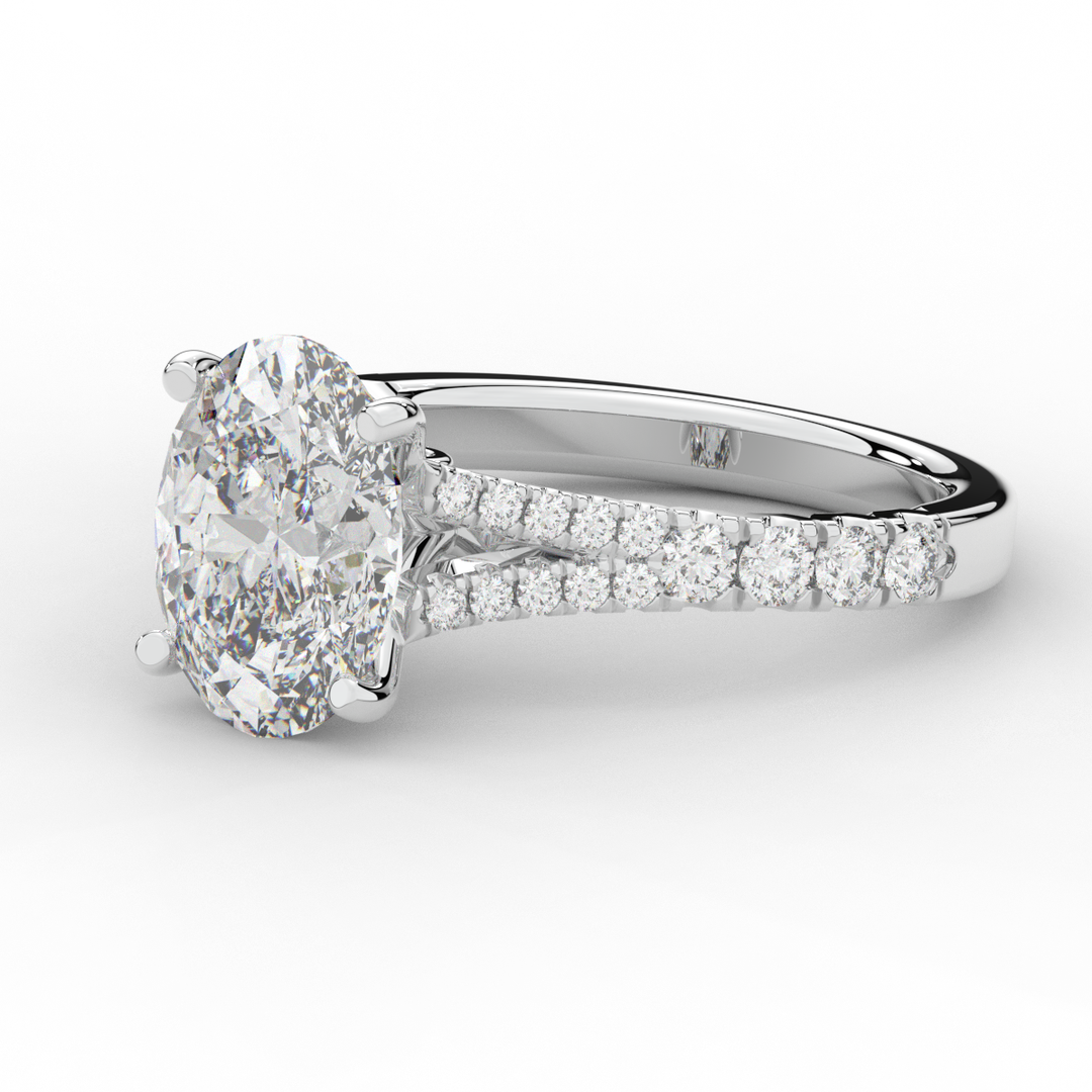 3.45CT.TW OVAL LAB DIAMOND ENGAGEMENT RING