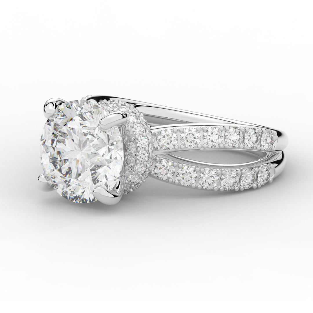 6.25CT.TW ROUND LAB DIAMOND ENGAGEMENT RING