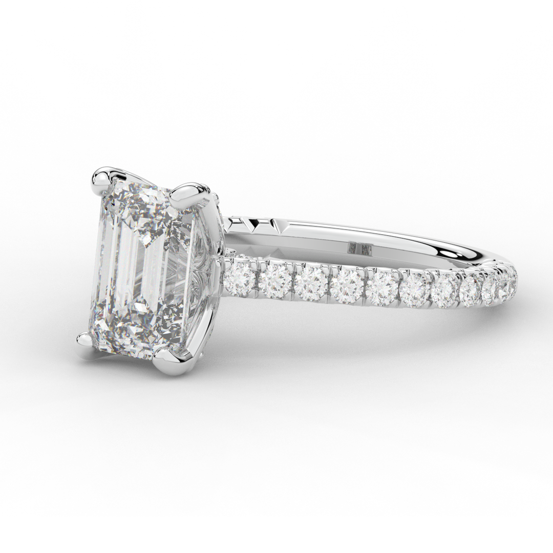 2.70CT.TW EMERALD CUT LAB DIAMOND SOLITAIRE ENGAGEMENT RING