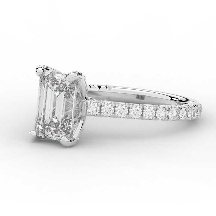 2.70CT.TW EMERALD CUT LAB DIAMOND SOLITAIRE ENGAGEMENT RING