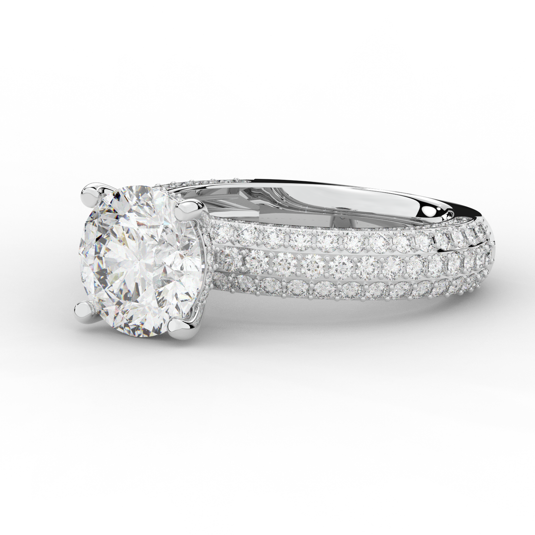 4.80CT.TW ROUND LAB DIAMOND UNDERHALO ENGAGEMENT RING