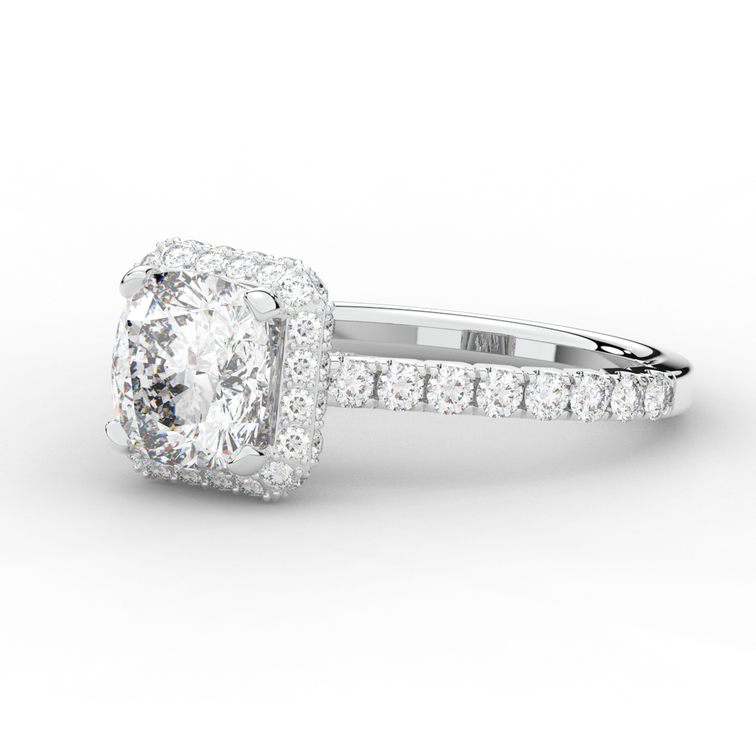 2.75CT.TW CUSHION LAB DIAMOND HALO ENGAGEMENT RING