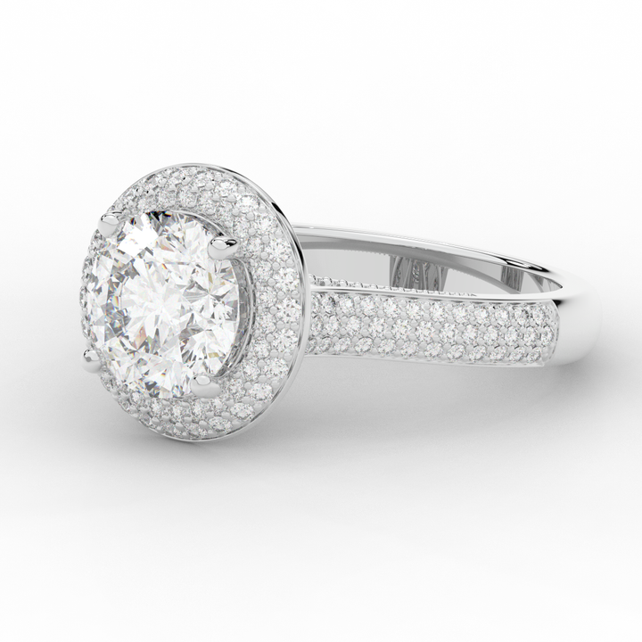 2.45CT.TW ROUND LAB DIAMOND HALO ENGAGEMENT RING