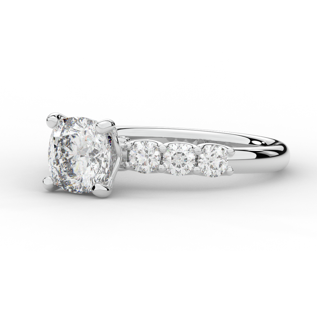 2.60CT.TW CUSHION LAB DIAMOND SOLITAIRE ENGAGEMENT RING