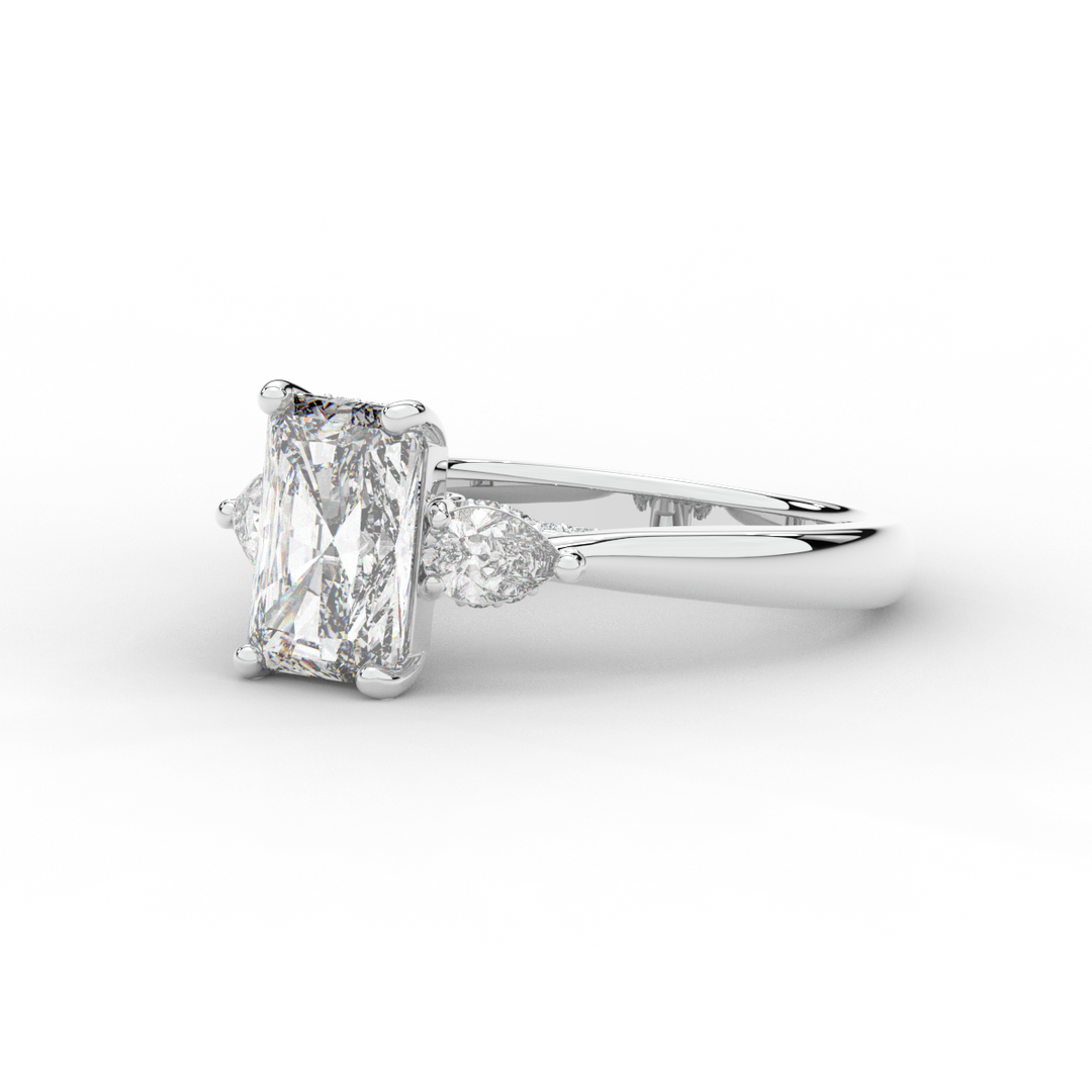 2.40CT.TW RADIANT LAB DIAMOND 3 STONE ENGAGEMENT RING