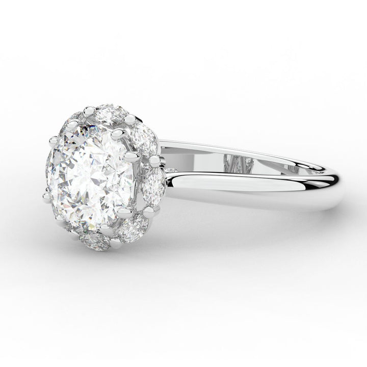 2.40CT.TW ROUND LAB DIAMOND HALO ENGAGEMENT RING