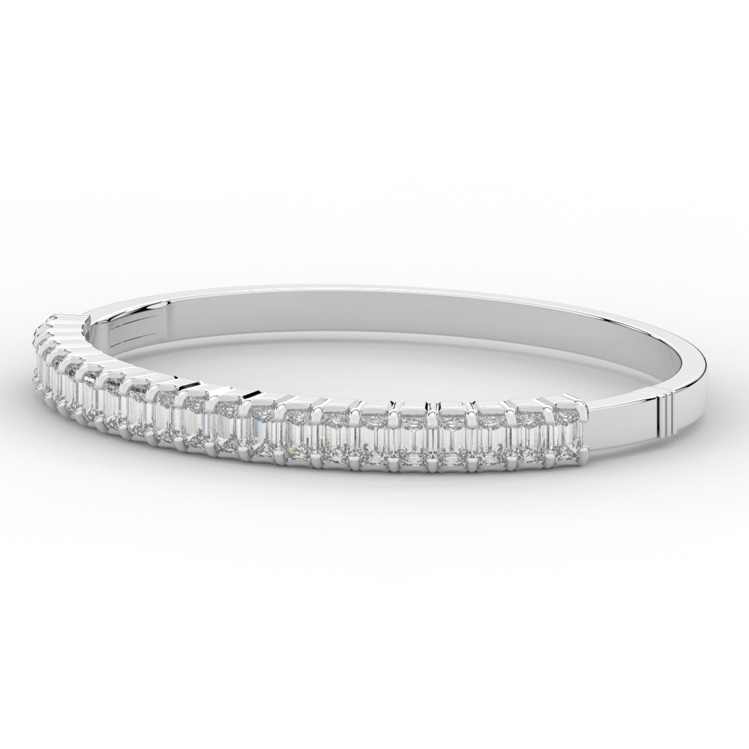 6.50CT.TW EMERALD CUT LAB DIAMOND BANGLE