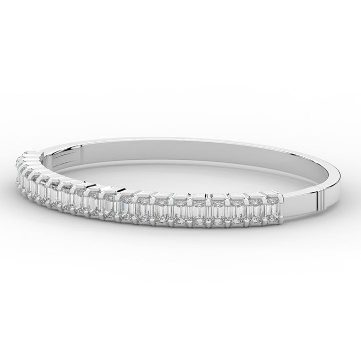 6.50CT.TW EMERALD CUT LAB DIAMOND BANGLE