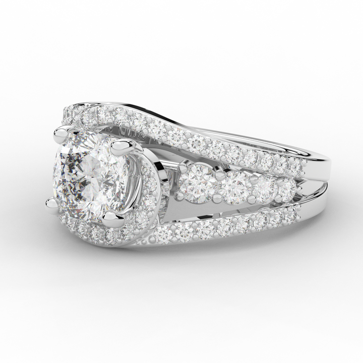 3.30CT.TW CUSHION LAB DIAMOND ENGAGEMENT RING