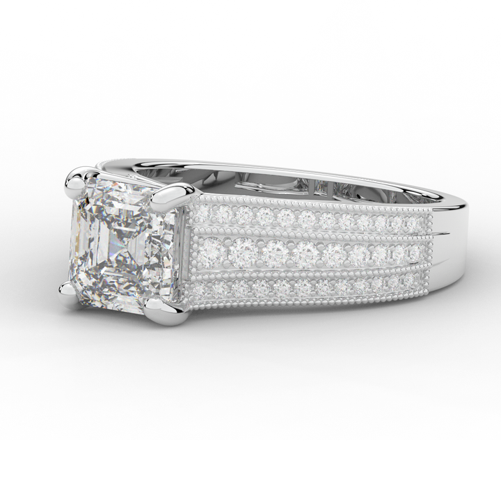 3.55CT.TW ASSCHER LAB DIAMOND ENGAGEMENT RING