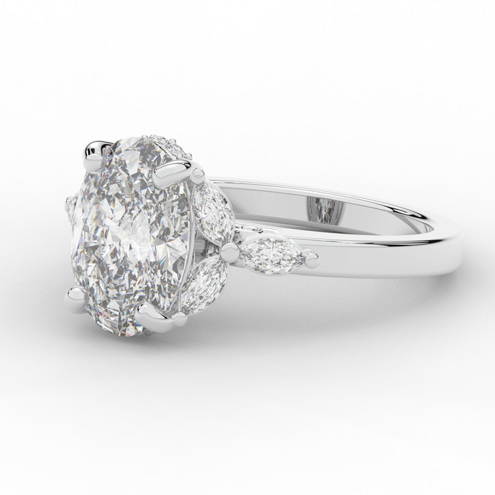 2.85CT.TW OVAL LAB DIAMOND ENGAGEMENT RING