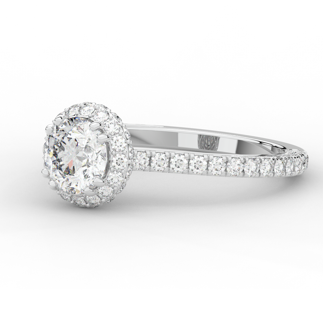 1.90CT.TW ROUND LAB DIAMOND HALO ENGAGEMENT RING