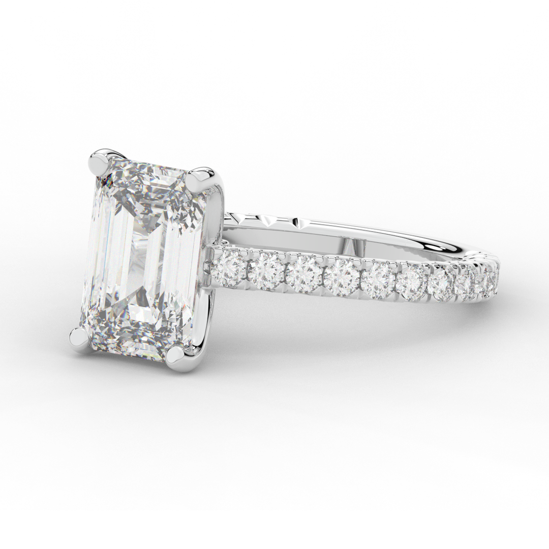 4.25CT.TW EMERALD CUT LAB DIAMOND SOLITAIRE ENGAGEMENT RING