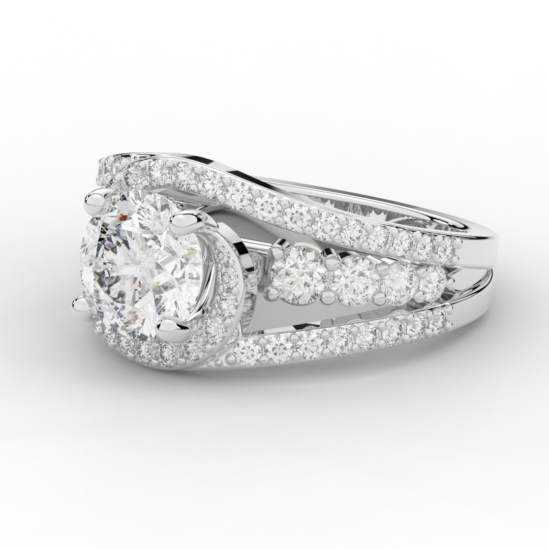 3.30CT.TW ROUND LAB DIAMOND ENGAGEMENT RING