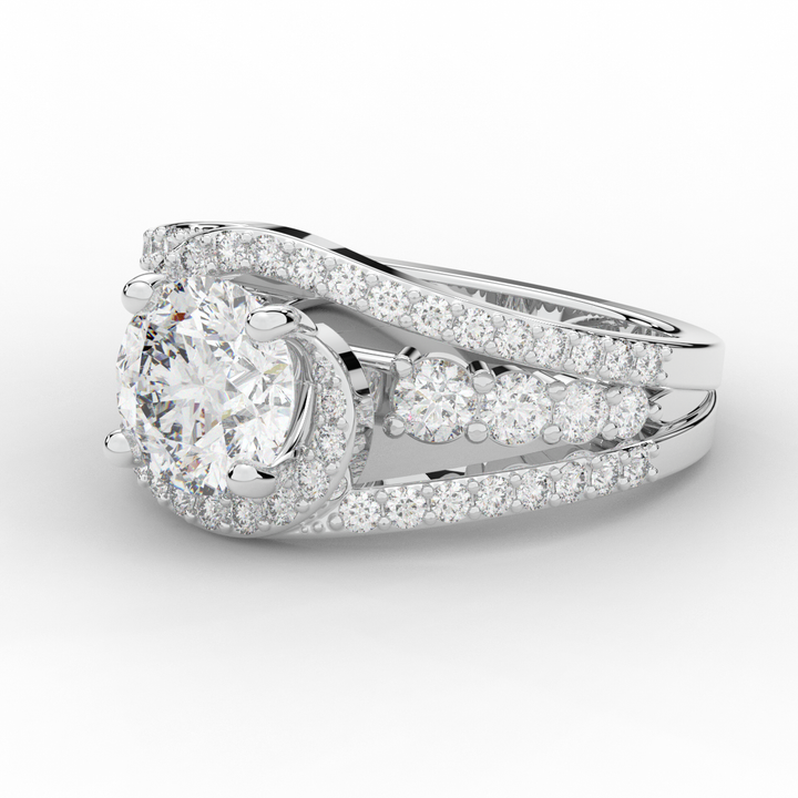 3.30CT.TW ROUND LAB DIAMOND ENGAGEMENT RING