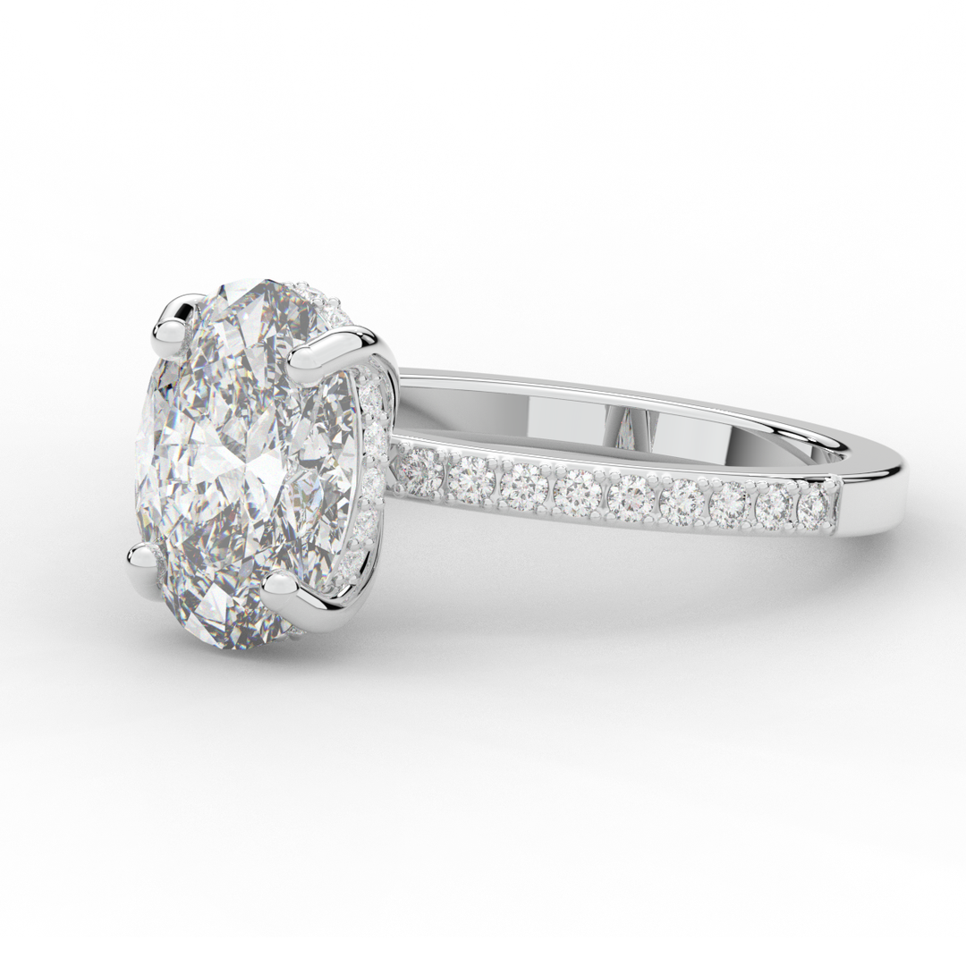 2.70CT.TW OVAL LAB DIAMOND SOLITAIRE ENGAGEMENT RING