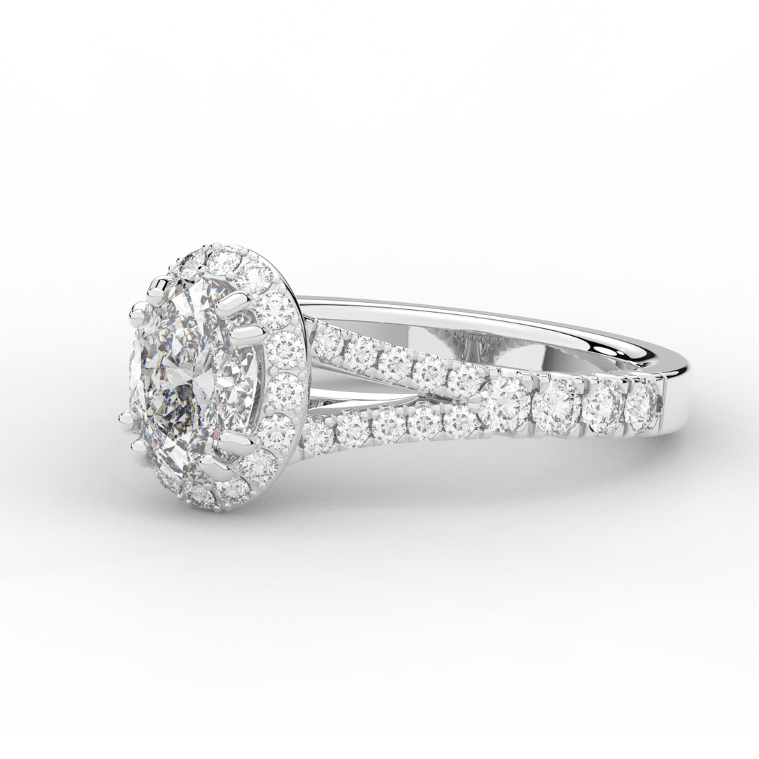 1.60CT.TW OVAL LAB DIAMOND ENGAGEMENT RING