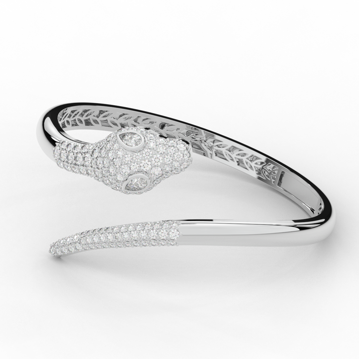 3.75CT.TW ROUND AND PEAR LAB DIAMOND SNAKE BANGLE