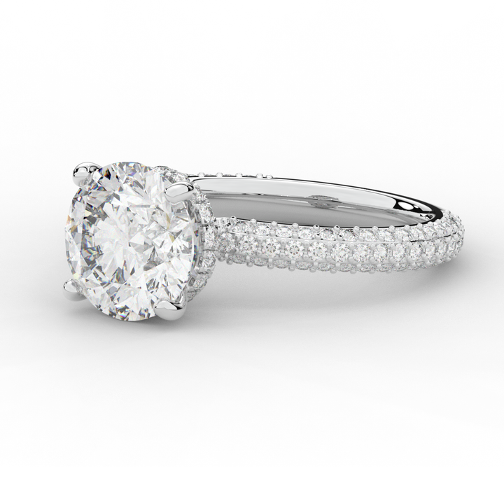 3.60CT.TW ROUND LAB DIAMOND SOLITAIRE ENGAGEMENT RING