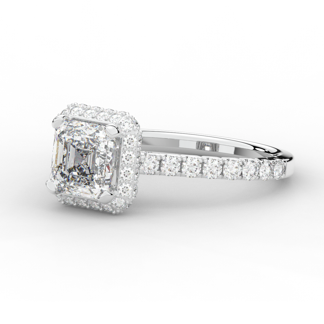 2.75CT.TW ASSCHER LAB DIAMOND HALO ENGAGEMENT RING