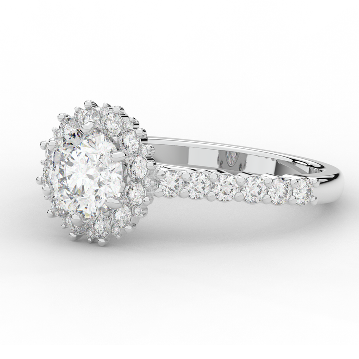 1.60CT.TW ROUND LAB DIAMOND HALO ENGAGEMENT RING