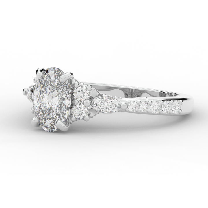 1.35CT.TW OVAL LAB DIAMOND ENGAGEMENT RING