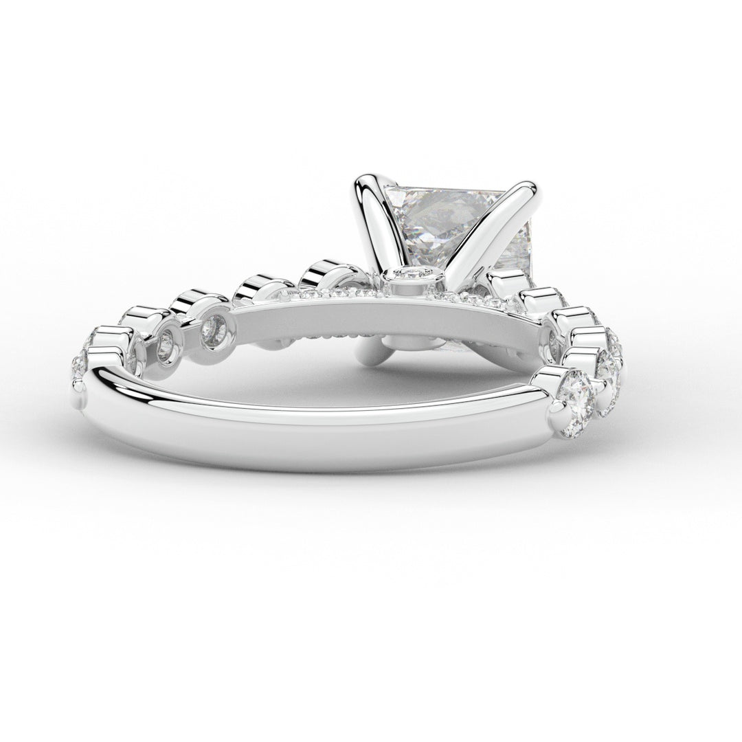 3.90CT.TW PRINCESS LAB DIAMOND ENGAGEMENT RING