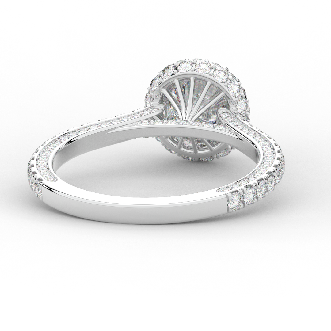 1.90CT.TW ROUND LAB DIAMOND HALO ENGAGEMENT RING