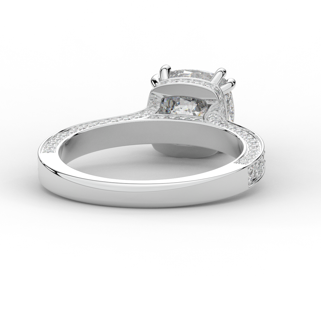 2.60CT.TW CUSHION LAB DIAMOND SOLITAIRE ENGAGEMENT RING