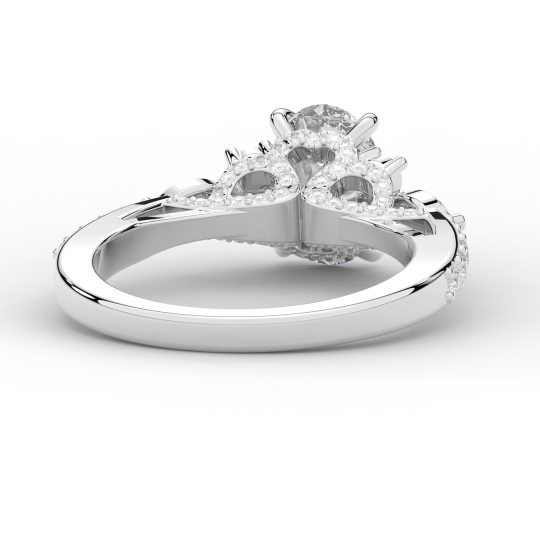 1.35CT.TW OVAL LAB DIAMOND ENGAGEMENT RING