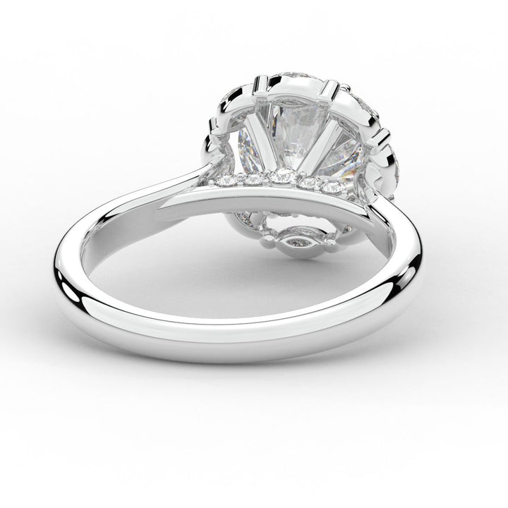 2.40CT.TW ROUND LAB DIAMOND HALO ENGAGEMENT RING