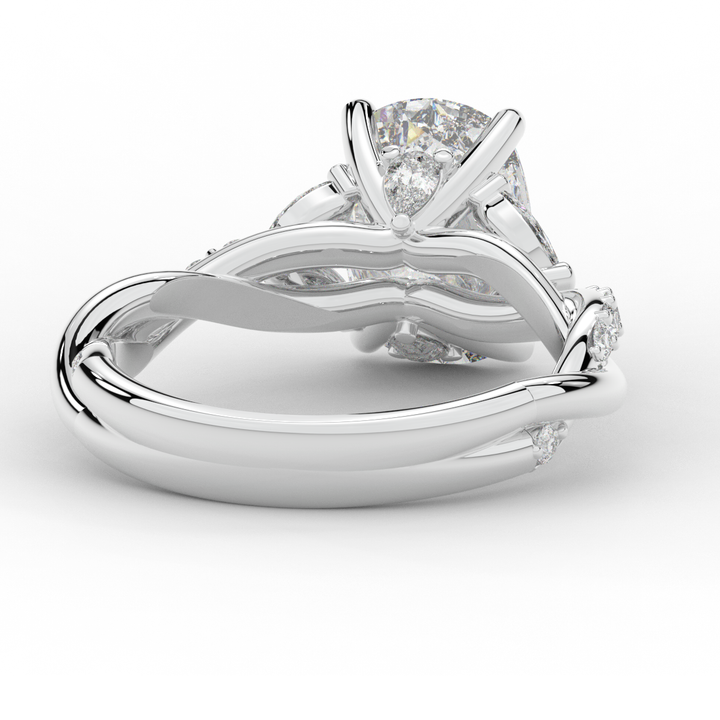 2.40CT.TW CUSHION LAB DIAMOND TWIST BAND ENGAGEMENT RING