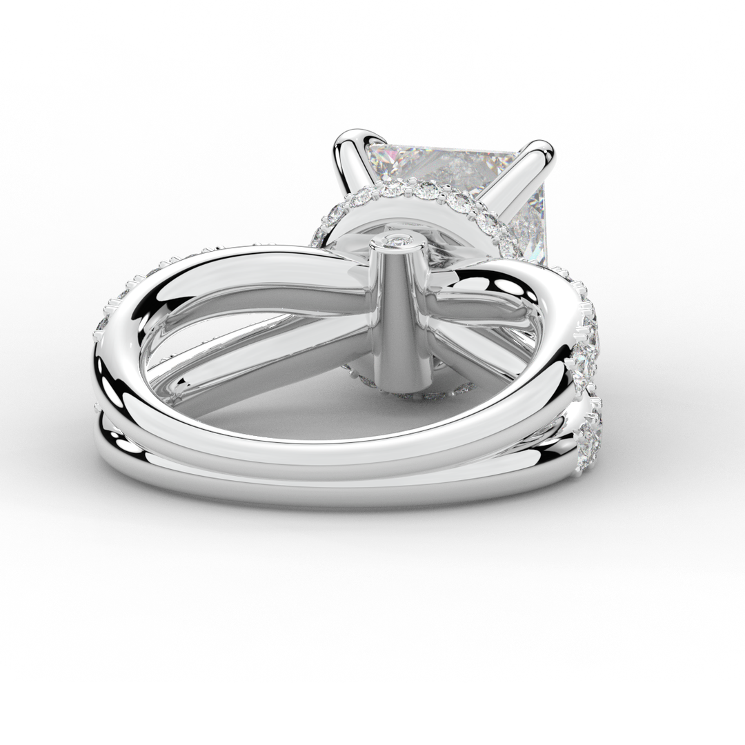 5.25CT.TW PRINCESS LAB DIAMOND ENGAGEMENT RING