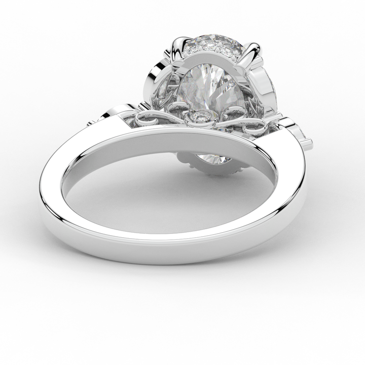 2.85CT.TW OVAL LAB DIAMOND ENGAGEMENT RING