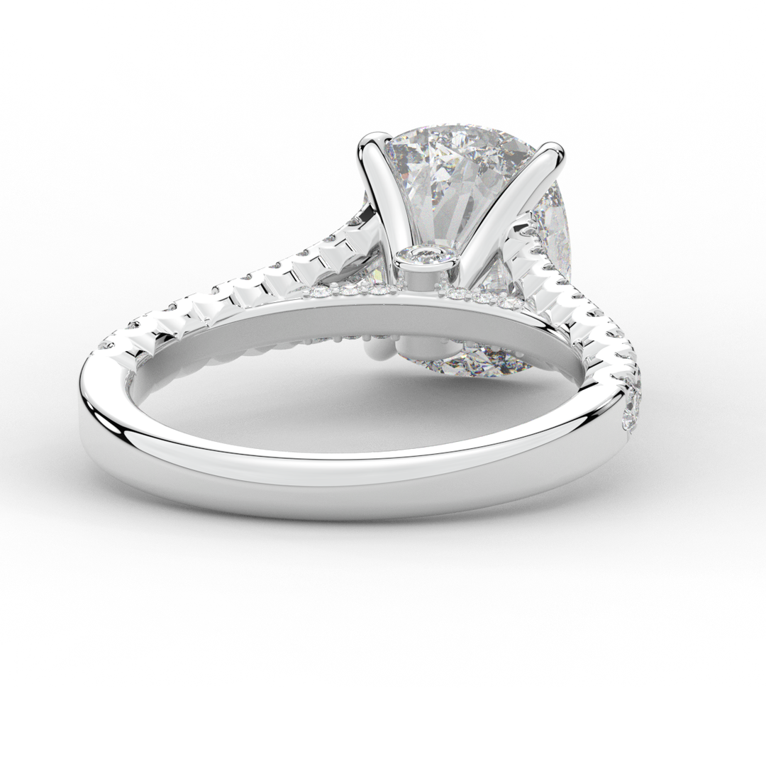 3.45CT.TW CUSHION LAB DIAMOND ENGAGEMENT RING