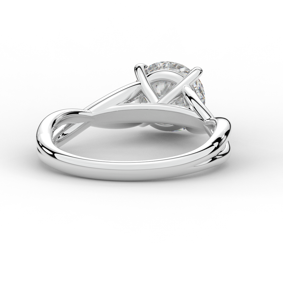 1.50CT ROUND LAB DIAMOND SOLITAIRE TWIST BAND ENGAGEMENT RING - Nazarelle