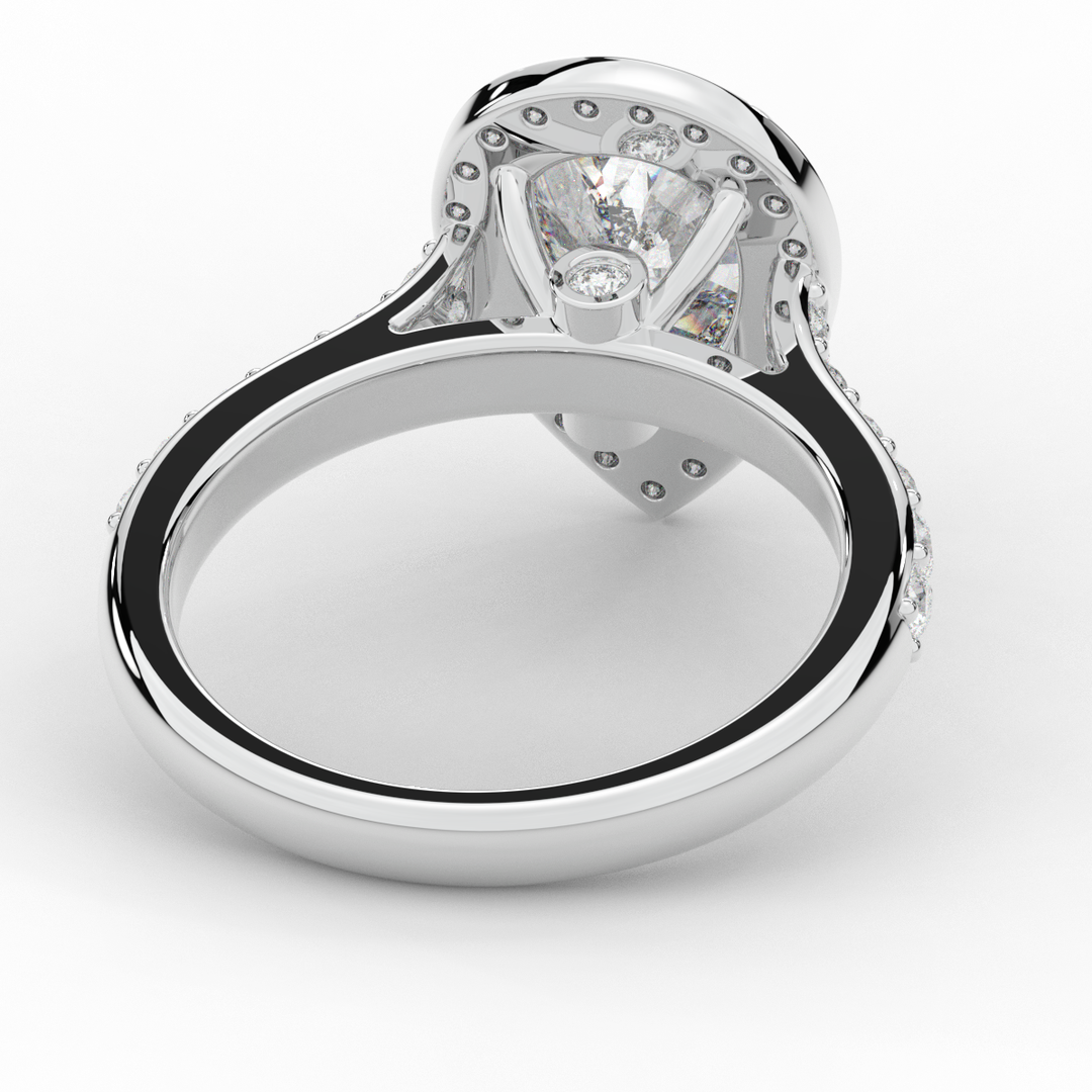 2.50CT.TW PEAR LAB DIAMOND HALO ENGAGEMENT RING