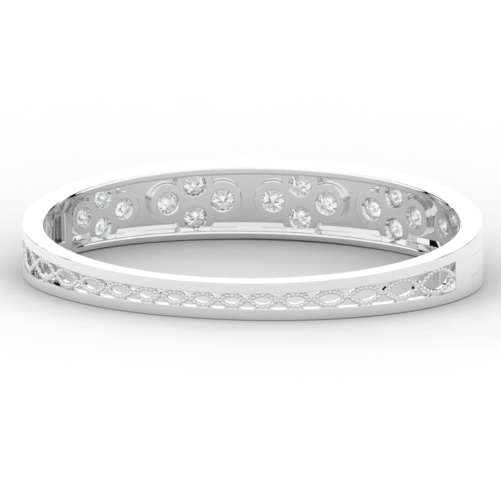 4.10CT.TW ROUND LAB DIAMOND BEZEL SET BANGLE